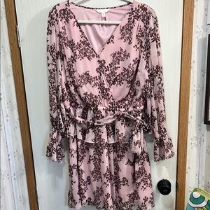 LC Lauren Conrad Blush Floral Print Dress
